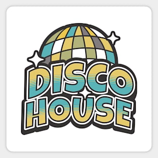 DISCO  HOUSE  - Y2K Disco Ball (gold/grey/blue) Magnet